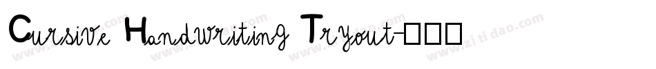 Cursive Handwriting Tryout字体转换